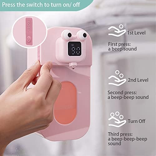 Dispensador de sabão automático da Amyese para crianças - Montante de parede Pink Frogue Distribuidor de sabão de espuma