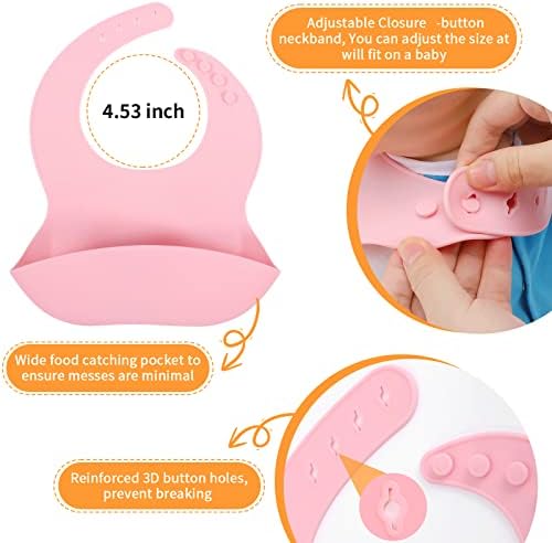 Conjunto de alimentação de bebê de silicone macio, suprimentos de desmame LED de bebê com babador ajustável, tigela de sucção,