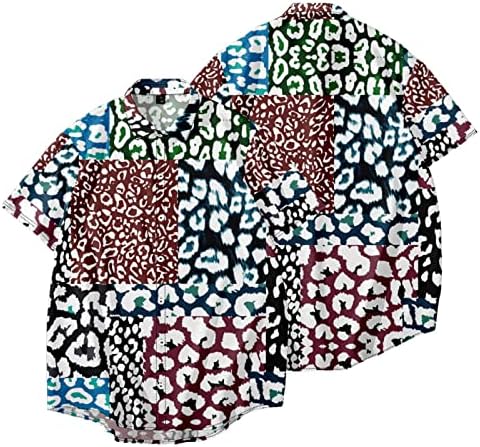 2023 Novos camisetas impressas em leopardo impresso masculas de manga curta de manga curta