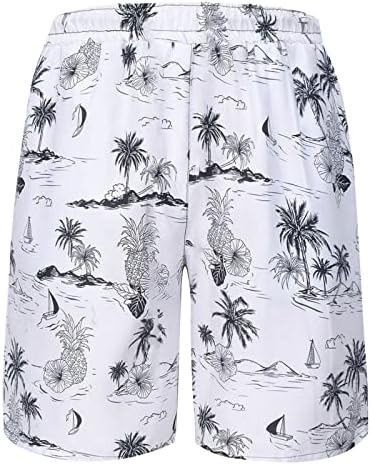 Shorts para homens, verão novo masculino de impressão solta Capris Fashion Casual Praia reta de pernas retas
