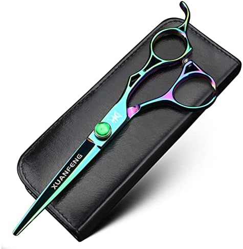 Xuanfeng Aurora Hold Hollow Hair Scissors 440c Aço de barbeiro de 6 polegadas Tesoura de corte e tesoura de desbaste