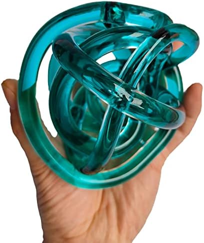 Ritadeshop Glass Orb Decor Ball Glast Nó para decoração de casa Feliz estatueta decorativa