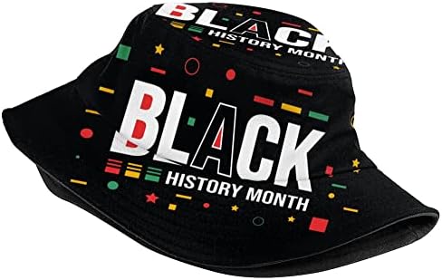 Afro -American American Independence Day Bucket Hat for Men Mulheres, Black Freedom Freedom Fisherman Hat Summer Beach Sun