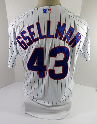 2022 Chicago Cubs Robert Gsellman 43 Jogo emitido POS Usado White Jersey 44 437 - Jogo usou camisas MLB