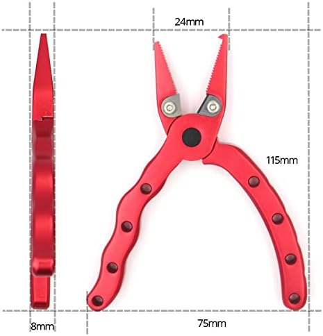 Tfiiexfl mini alicates portáteis de pesca por alumínio Alumínio Removedor de ganchos de anel dividido Ferramenta de corte de