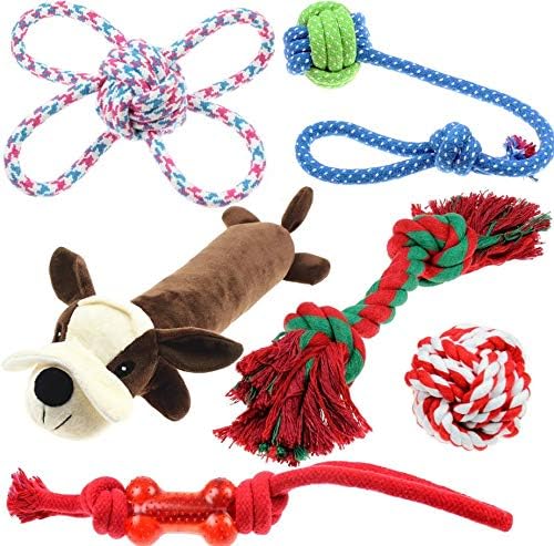 Thepeco pequenos animais de estimação/ cães/ filhote de filhote durável Toys de mastigar estridentes, dentição e treinamento de cordas