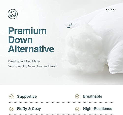 Almofadas de cama ACANVA para dormir 2 pacote, alternativa de microfibra cheia de capa natural para a pele, macia