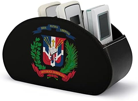Republica Dominicana Remote Control Holder/Caddy/Box/Bandey com 5 Compartamentos PU Organizador de couro com padrão