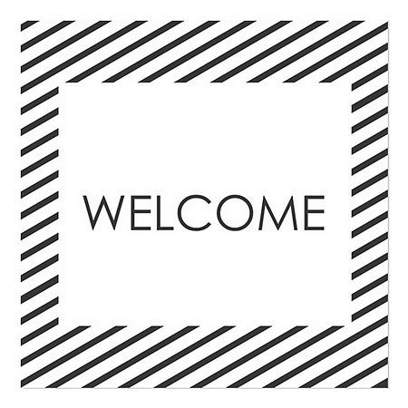 CGSignLab | Janela Welcome -Stripes White se apega | 5 x5