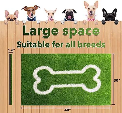 Premium 40x30x1.6 tapete de cachorro artificial - relvado realista e grosso para potty e treinamento, decoração interna/externa para cães.