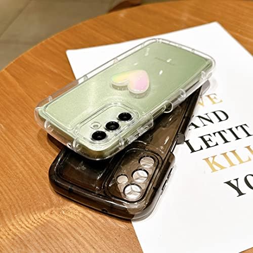 Lyqzdt Carinha de telefone cardíaca de amor 3D fofa para a Samsung Galaxy A14 5G para mulheres meninas, capa à prova de choque de silicone