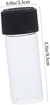 Solustre 12pcs garrafas de vidro engarrafadas com tampas de tampas transparentes recipientes de plástico transparente