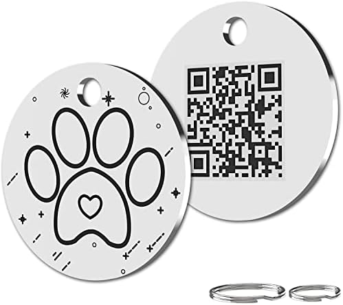 Tags personalizadas de gato - tags de cães personalizados - QR Código Tags de identificação de estimação - e -mail de alerta de localização de animais de estimação digitalizável