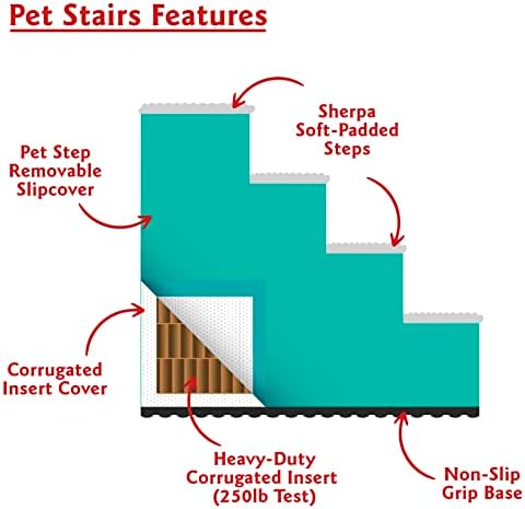 4 Etapas escadas portáteis de animais de estimação de majestosas produtos de laranja Towers Orange Steps for Cats and Dogs Tangerine