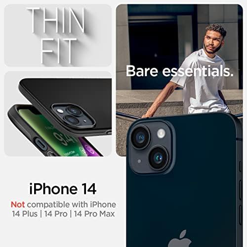 Spigen Fin Fit projetado para iPhone 14 Case - Black