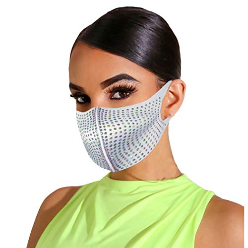 Abien Sparkly Crystal Face Capa Glitter Mesh Masks Ball Party Nightclub Coveramento da boca para mulheres e meninas