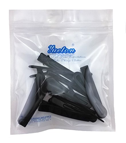 Yueton pacote de 12 barrettes foscos pretos bobby alligator clipe clipes de cabelo noiva pinço de clipe de borda de cabeça para mulheres