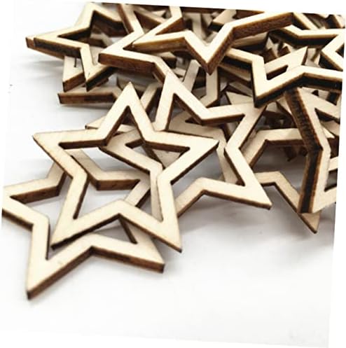 AMOSFUN 200pcs peças de estrela enfeites infantil peças de graffiti peças de estrela Diy Trabalho lascas de madeira STAME