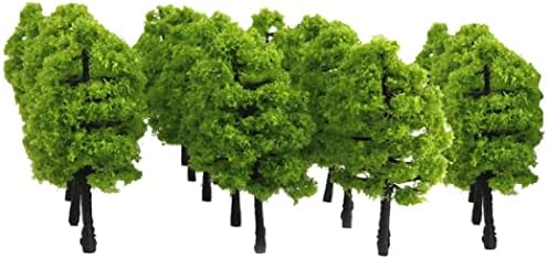 20pcs 1: 100 modelos de árvores artificiais Mini modelos de árvores miniaturas plantas verde claro