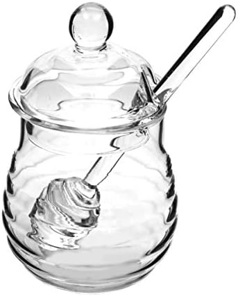 Yard We Clear Honey Pot Pot pote com garrafa de vidro de mel Cristal