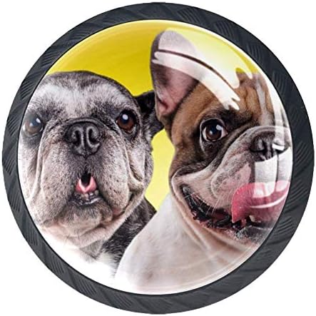 Idealiy Dogs Bulldog Duas portas de focinho Pull Pull Handle Decoração de móveis para cabine de cozinha penteadeira penteada