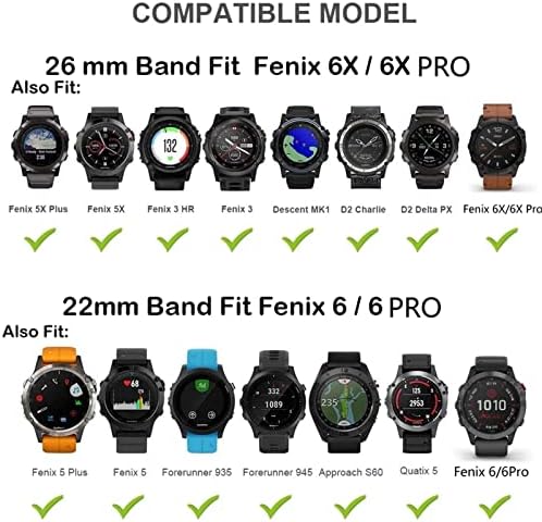 GHFHSG Silicone 26mm 22mm RELUGA RÁPIDO RELATA PARA GARMIN FENIX 6 6S 6X PRO 5X 5 5PLUS 3 HR 935 S60 Watch EasyFit Watch