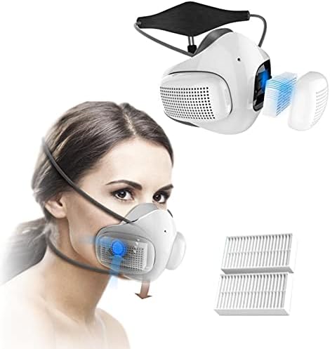 Máscara elétrica do AtMoblue - Máscara facial de ar fresco de ar fresco com filtro - formas leves de vedação de silicone para