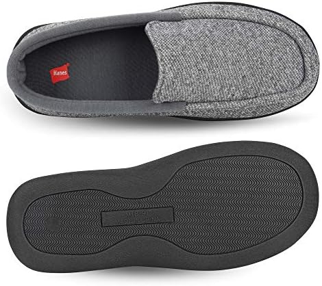 Hanes Men's ComfortSoft Memória de espuma malhada veneziana mocassina interna/esbelto externo Slipper