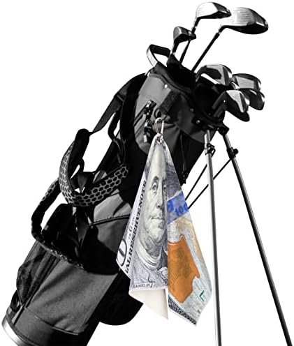 PARDICK DINHEIRO Toalha de golfe 15 x 24 em, cem dólares para toalhas de golfe para homens para homens, toalhas de ginástica