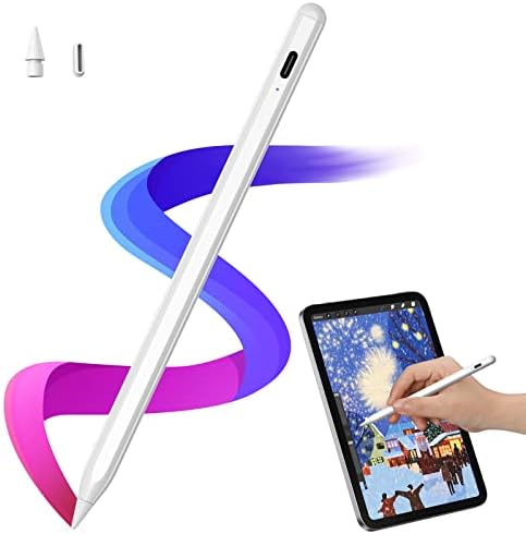 Caneta de caneta para iPad, iPad lápis com rejeição de palma iPad STYLUS compatível para iPad 6th-9th Gen, ipad mini 5th/6th gener,