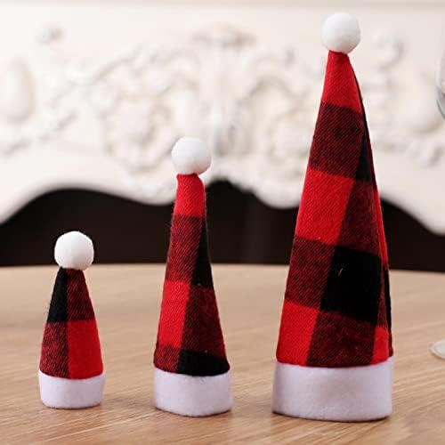 2 PCS Mini Chapéus de Papai Noel para ornamentos - 18pcs xadrez xadrez Papai Noel Dinner Toutware para talheres | Contureiros