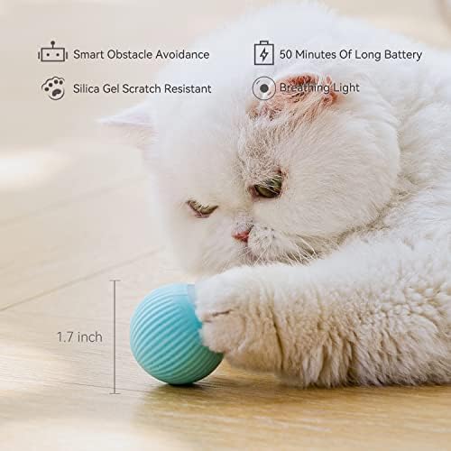 HIPIPET 2022 Smart Interactive Cat Toy Ball, os novos brinquedos de gatinho com luz respiratória, carga do tipo C.