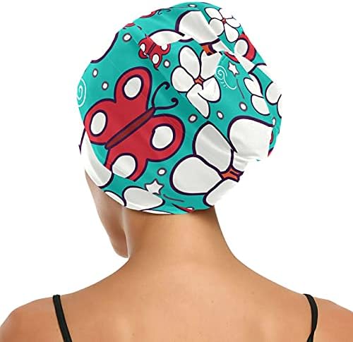 Skull Cap boné de gorros de gorro para gorro para mulheres Butterfly Green Red Bap Cap Hap Hair Headwear