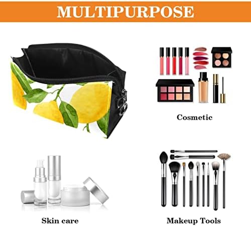 Tbouobt Gifts for Men Mulheres Bolsas de maquiagem Bolsa de higiene pessoal Sacos de cosméticos, aquarela limão de frutas