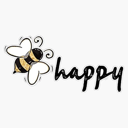 Eb Store Bee Happy Bumper Adtenhor Decalque Vinil 5 polegadas, Ebstore-Fq-Stickers-206