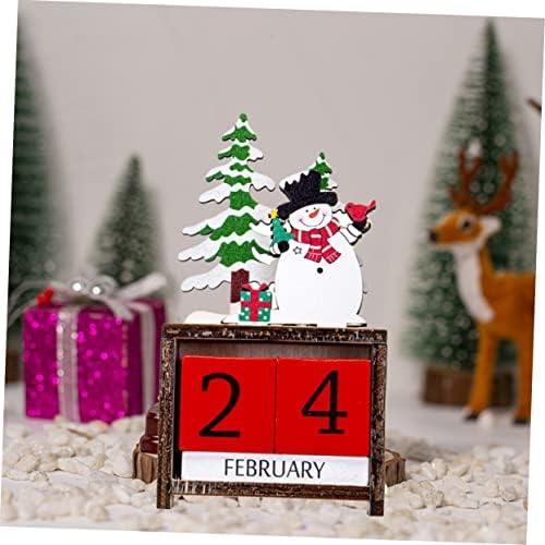 PretyZoom 2 sets Holida de férias de suprimentos para presentes Decoração Desktop de natal para Natal Manual do escritório do advento Manual do boneco de neve da mesa de mesa do ano de calendário Data Data Decoração