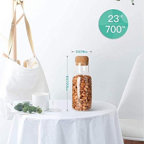 Jarra de armazenamento de alimentos de vidro DVTel, com uma tampa de cortiça selada, recipiente de jarra de armazenamento de alimentos transparentes, com uma cortiça selada, usada na sala de chá da cozinha, serve chá, café, especiarias de açúcar em pó, um conjunto de 3 ki