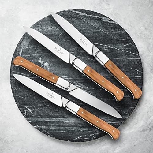 Hampton Forge SFS51L04WB Lynden Conjunto de 4 facas de bife de madeira de azeitona