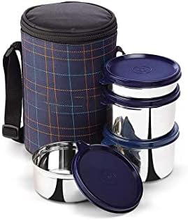 Efinito Compact BPA BPA Plástico Free Microondas Seguro Lancheira, Caixas de Tiffin de Grau de Alimentos Conjunto de Caixas