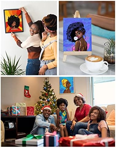 Ynedin 8 pacote 8 * 10 telas para kit de pintura, telas afro rainha pré -desenhada para pintar adultos festas ao ar livre