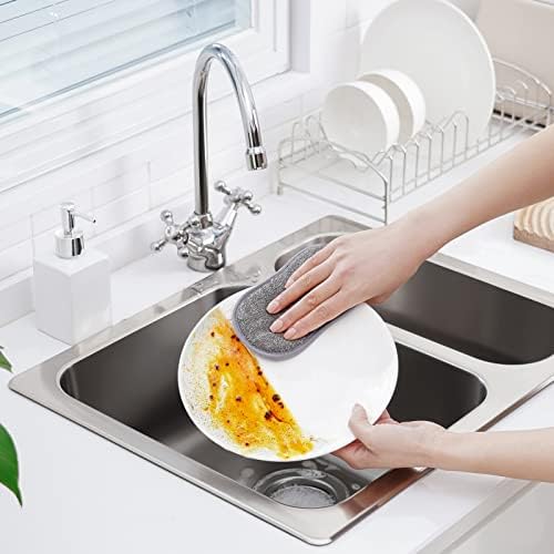 Esponjas de prato de limpeza multiuso subekyu para cozinha, esponjas mais duráveis ​​de esfoliação não arranhada para