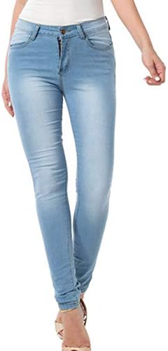 Mulheres com bolsos calças jeans regulares além de gradiente longo calça de jeans slim women women centro de tamanho