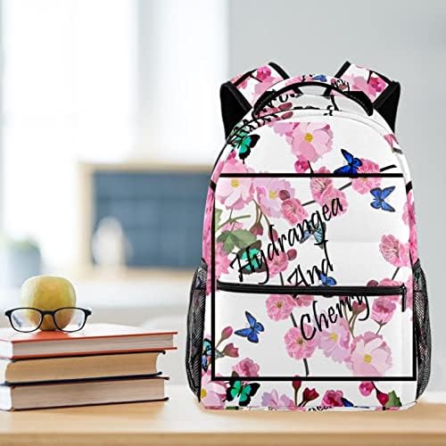 Mochila de laptop Adamion para mulheres meninas de flores rosa elegante mochila casual de paypack, travess business College