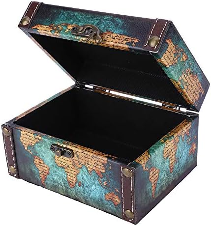 Caixa de armazenamento de madeira 16 * 12.5 * 9cm Estilo europeu Ornato de caixa de jóias vintage Ornato de caixa de mesa
