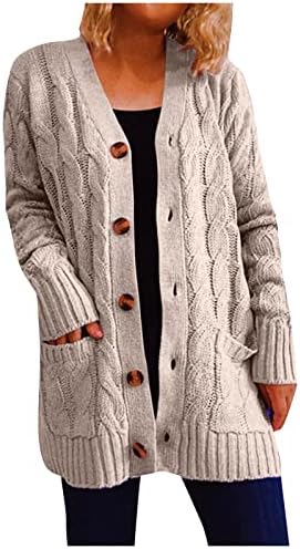 Uofoco Ano Novo suéteres senhoras Encanto Caminhada de manga comprida Botão de túnica Down Supomos mais macios de malha