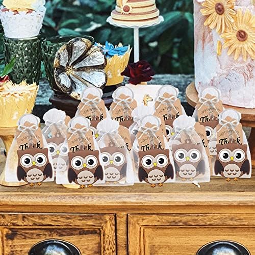 Cicibear 40 Pack Owl Keychains Decoração de festa para convidados, festa temática da floresta, festa de coruja, chá de bebê