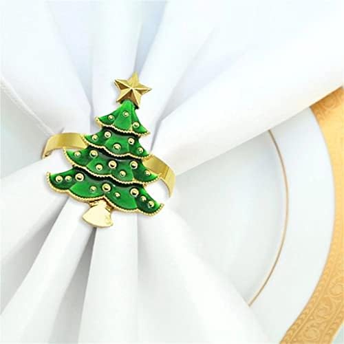 PQKDY Christmas Árvore do guardanapo anel de guardana