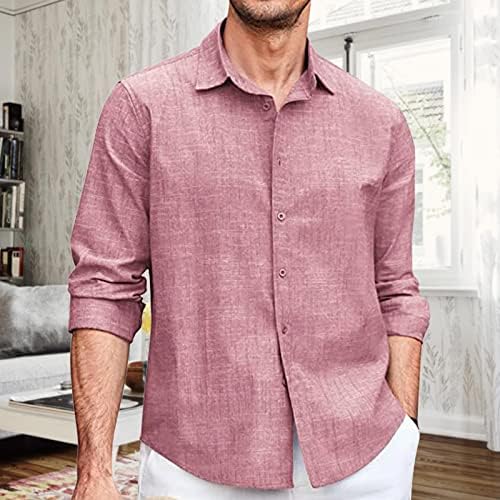 2023 Novo botão de algodão masculino de linho de manga longa de verão de praia chablis camisa 8 anos