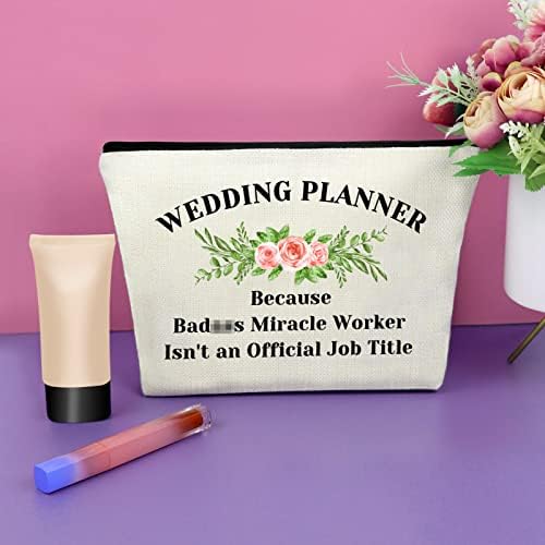 Planejador de casamento Bolsa de maquiagem de maquiagem de agradecimento para planejador de casamento maquiagem bolsa de apreciação presente coordenador de casamento presente planejador de casamento presente de aposentadoria planejador de casamento presente de ação de graças para planejador de