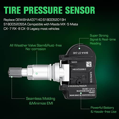 BHA437140 TPMS Sistema de monitoramento de pressão dos pneus do sensor 315MHz S180052019H Para Mazda MX-5 Miata CX-7 RX-8
